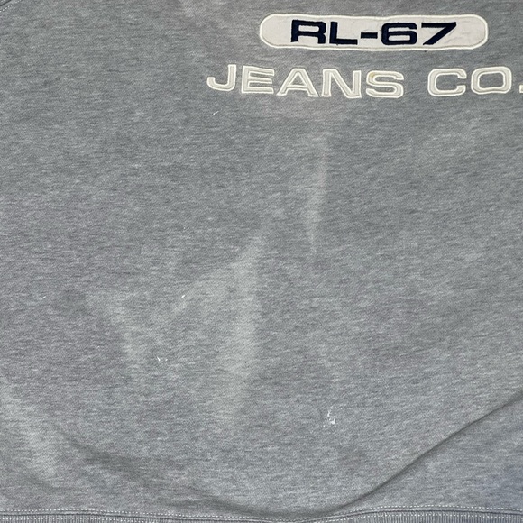 Vintage Polo Ralph Lauren Jeans Co Spell out Gray Sweatshirt Size XXL with Flaws - Picture 4 of 11